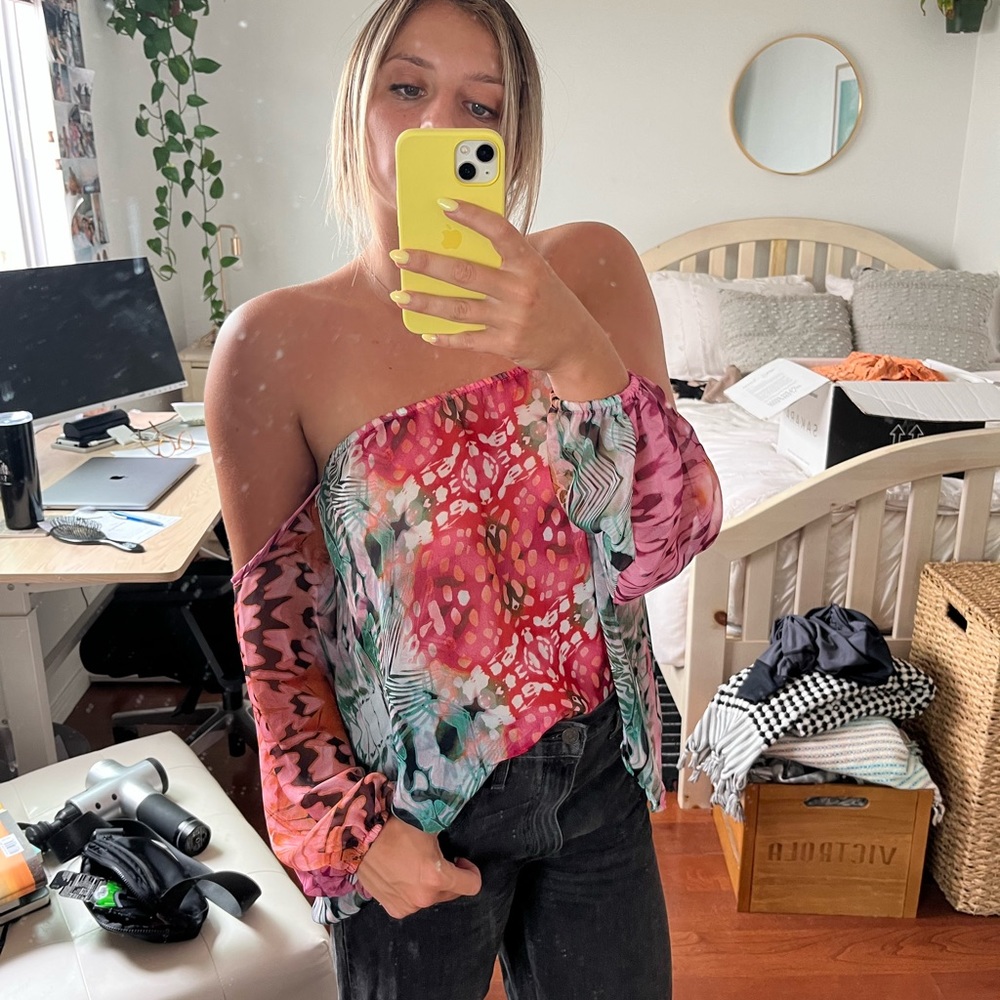 strapless chiffon blouse top